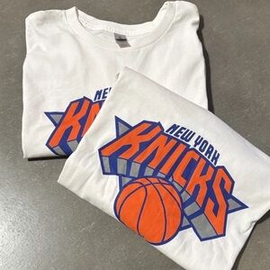 New York Knicks Set of 2 White Tshirts XL - perfect for playoffs NEW (2 shirts)
